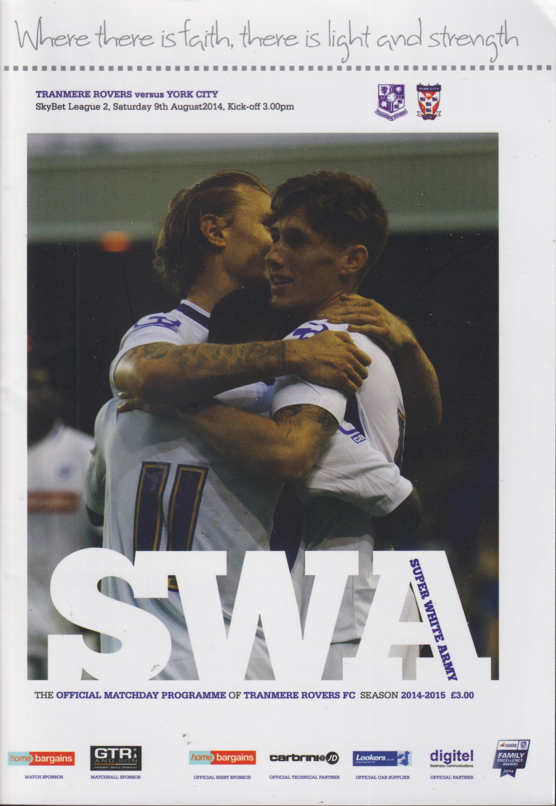 Tranmere Rovers v York City match programme